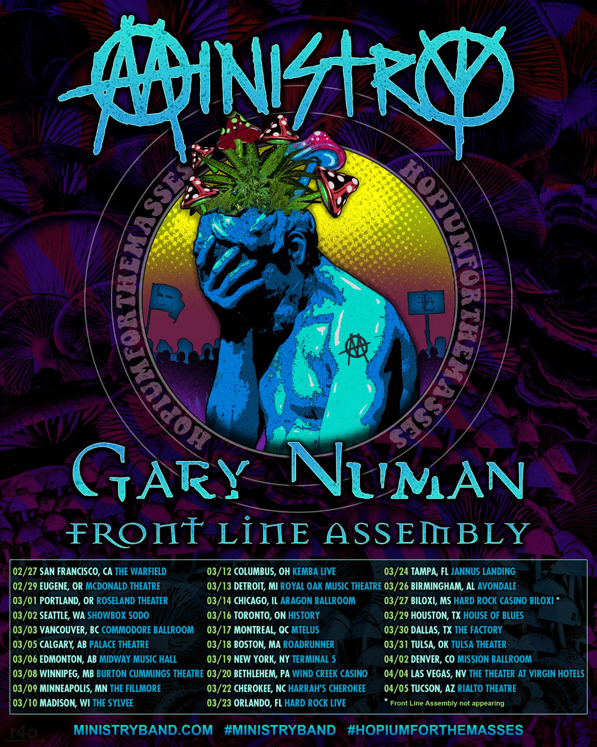 Ministry 2024 tour with Gary Numan & Front Line Assembly